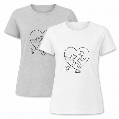 T-shirt femme - Logo poitrine - Blanc/Gris