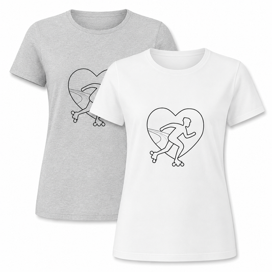 T-shirt femme - Logo poitrine - Blanc/Gris
