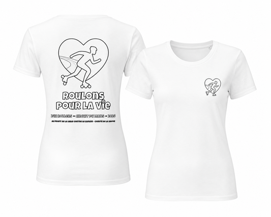 T-shirt femme blanc - Logo coeur et dos